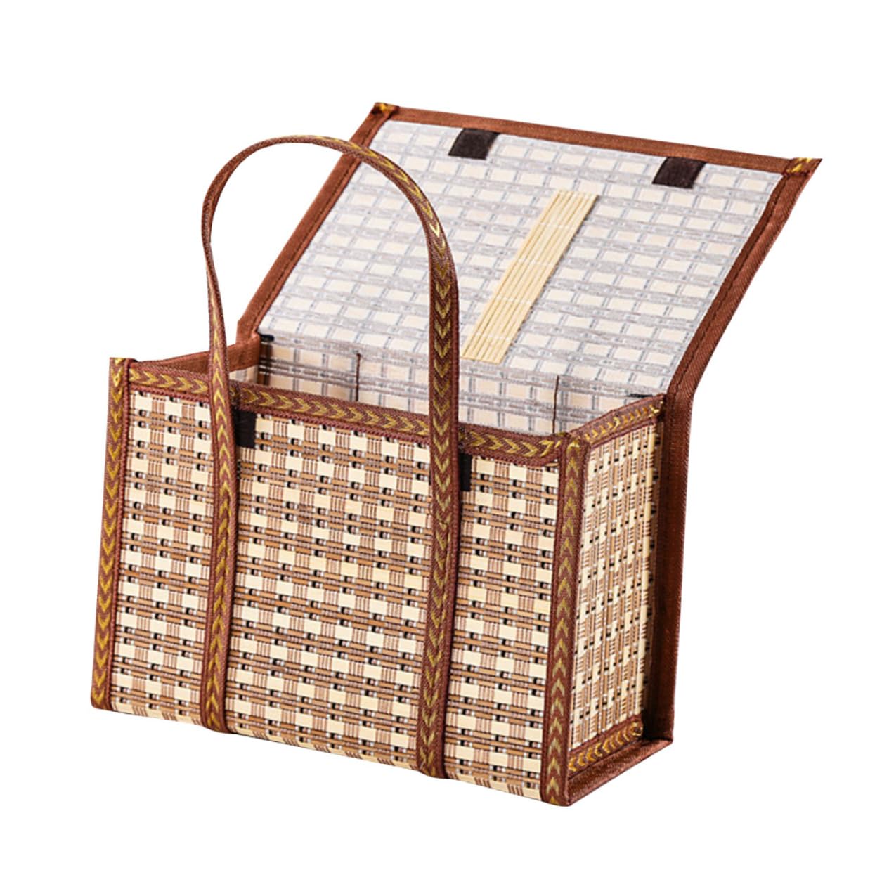SUPVOX Basket Hand Basket Basket Empty to Fill Egg Storage Basket Packaging Basket Picnic Basket Wicker Basket with Handle Basket with Lid