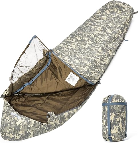 MT Saco de dormir de la momia de la Fuerza del Ejército Militar 4 y Tropen Patrol con funda de compresión Bivy, sistema modular de dormir 2.0 para