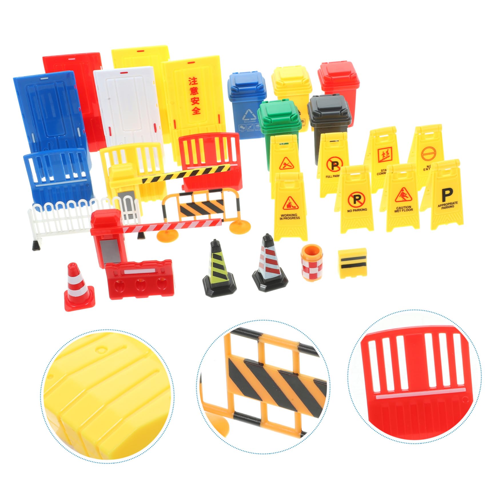 de Panneau de Signalisation Routière Facile à Transporter Ranger Jouet Miniature en Plastique Léger pour la Circulation aux Garçon et Filles