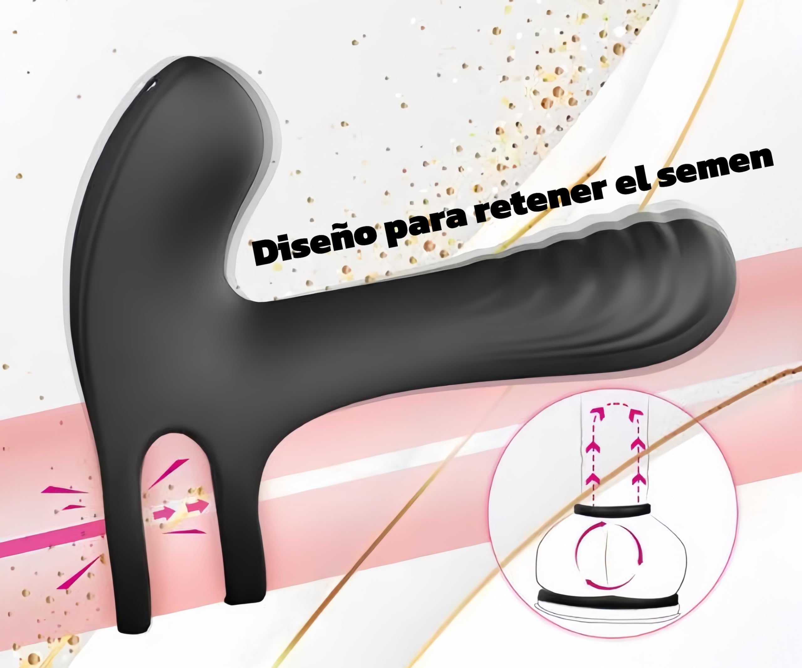 3IN 1 Anillos Vibrador Pene con Cock Ring para Pareja, Juguetes Eróticos para Estimulador el Clítoris Mujer y Próstata Hombre, Silicone Masajeador con 9 Modos, Suave y Elástica, Duradero