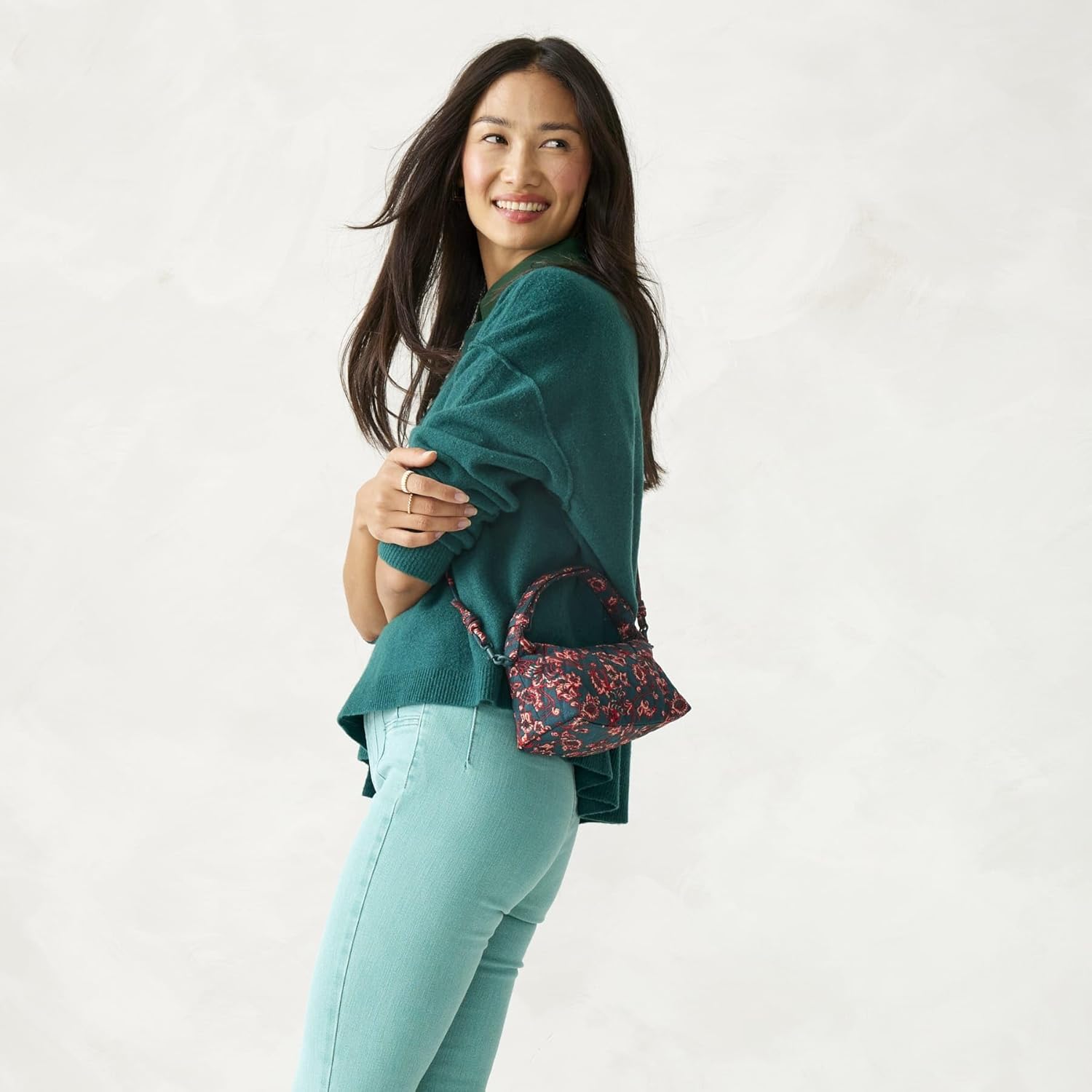 womens Premium Cotton Roxbury Crescent Crossbody Bag - Image 3