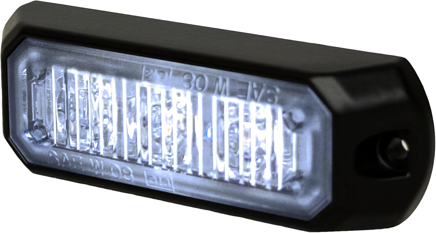 Hella H22891001 MS3 Mini LED Lighthead, 12/24 VDC, 12 Flashing Patterns, Amber