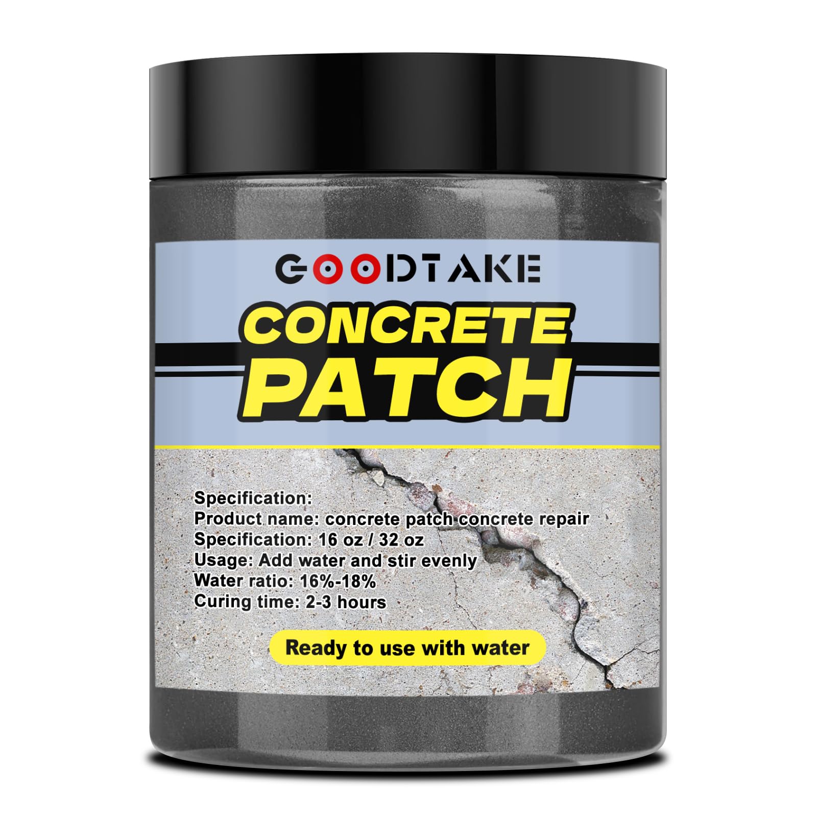 GOODTAKE Concrete Repair, Concrete Patch for Repairing Spalls and Cracks in Concrete's and Masonry, Cement Crack Filler & Floor Repair Cement -