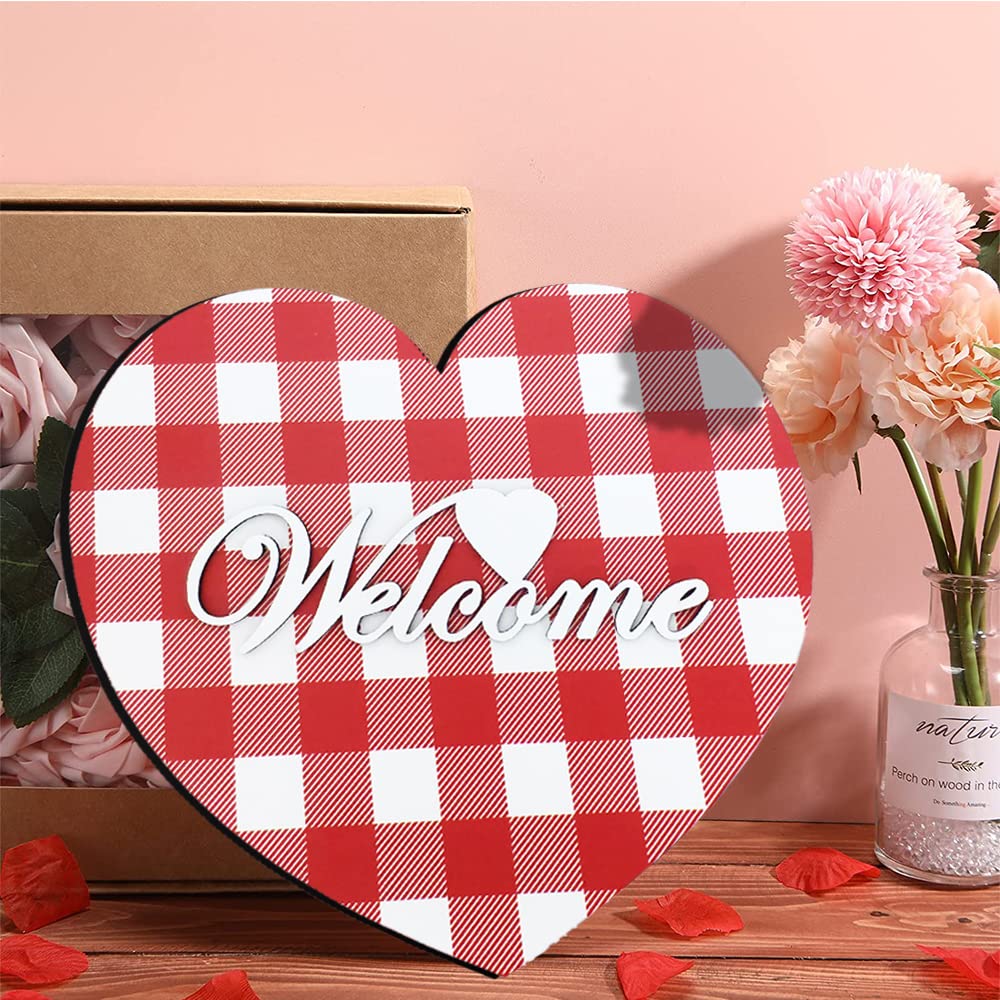 Celestdeco Valentine's Day Door Sign - Gnome Love Shaped Wooden Plaque, 11"x23" - View #4