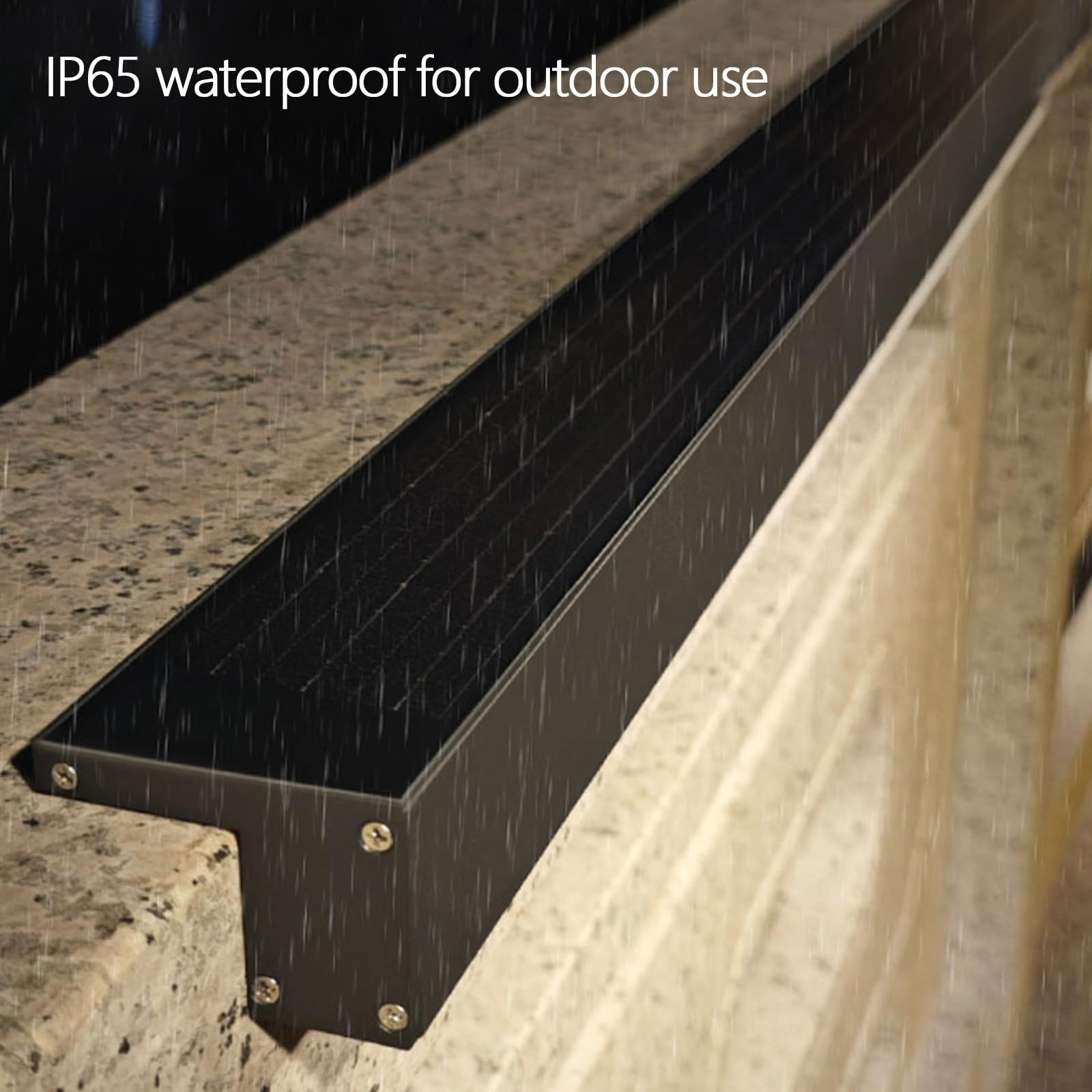 Lámpara de pared LED solar para exteriores IP65, resistente al agua, moderna, negra, diseño minimalista, iluminación acrílica 3000K/4000K/6000K para jardín, pasillo, escalera, interior (17 cm, luz cá
