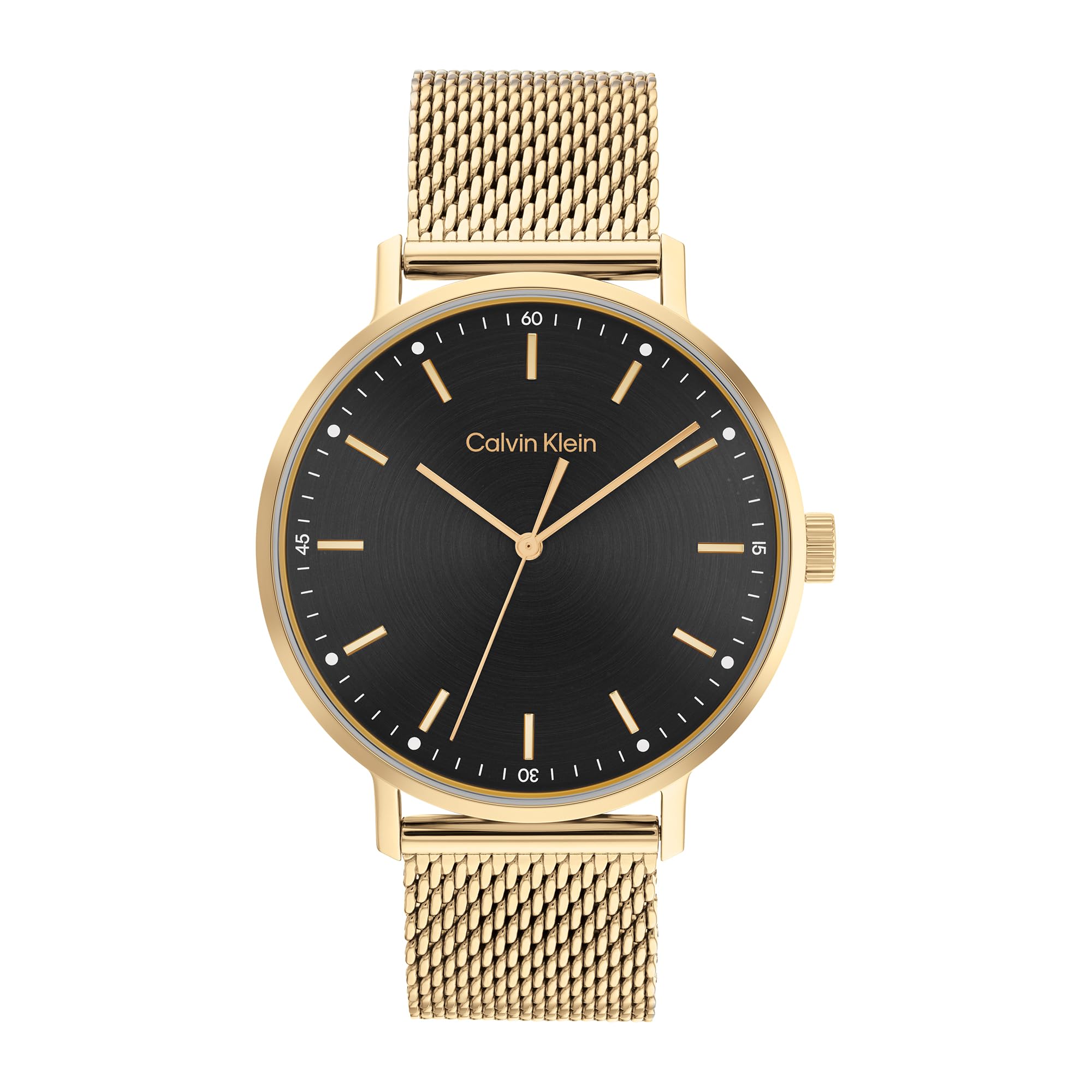 Calvin Klein Analogue Quartz Watch for Men Modern Mesh Collection with Leather or Stainless Steel bracelet in Link or Mesh