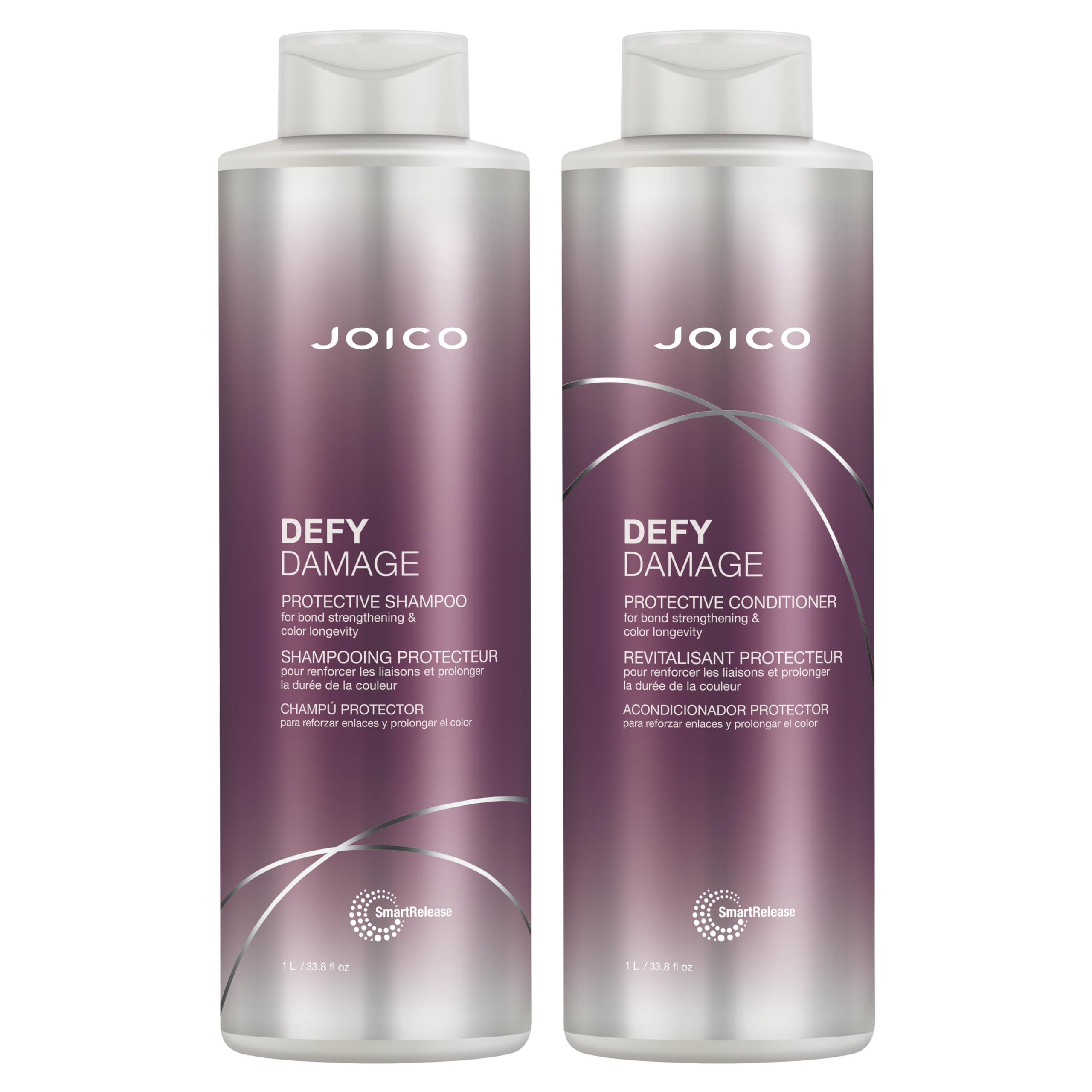 Joico Defy Damage Protective Shampoo & Conditioner Set | For Color-Treated Hair | Strengthen Bonds & Preserve Hair Color | With Moringa Seed Oil & Arginine