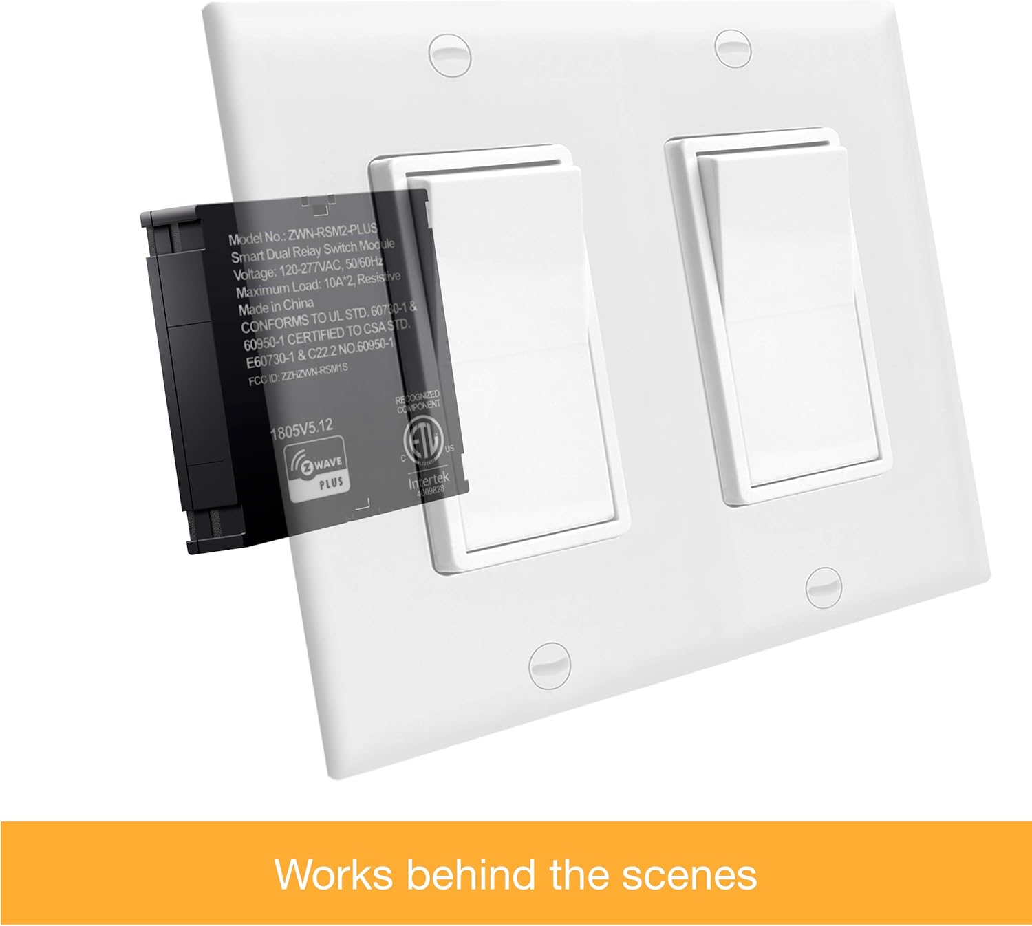 ENERWAVE Z-Wave Plus Dual Relay Module, Hidden Smart Switch, Single Pole, 120-277VAC, 10A Per Relay, Neutral Wire Required, ZWN-RSM2-PLUS, Black, 2-Pack (New Version): Tools & Home Improvement