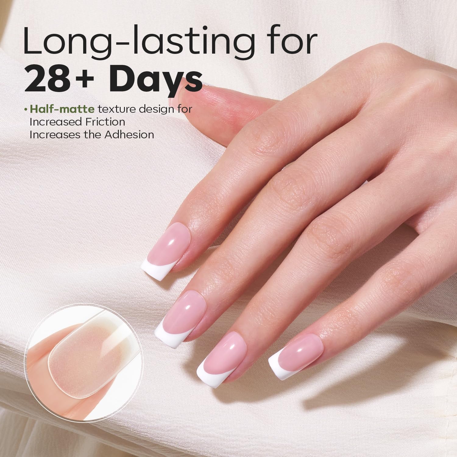 Modelones Square Nail Tips -510Pcs Short Nail Tips for Gel Extensions Half Matte Full Cover Clear Acrylic Gel Kit False Press on Nails Manicure Salon DIY at Home 15 Sizes - Image 3