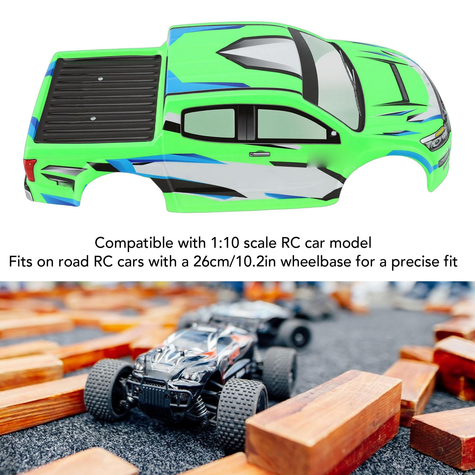 RC karoseria samochodu do pojazdów RC w skali 1/10 uniwersalna osłona obudowy RC z PVC część zamienna zielona
