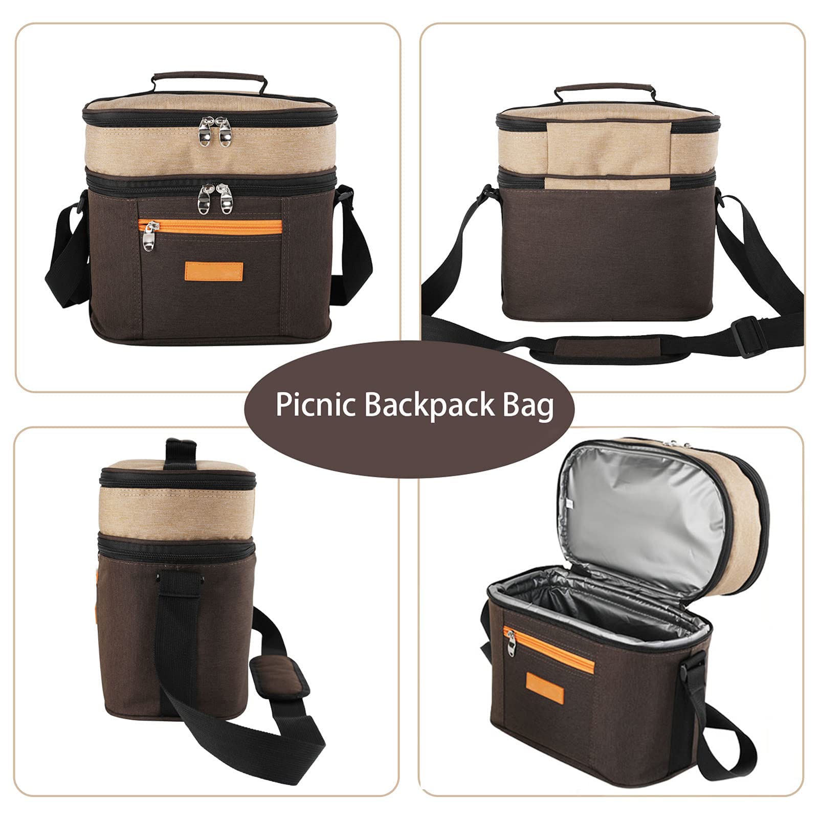 Picknickrugzak met gerecyclede PET-isolatie voor 2 personen, tas met