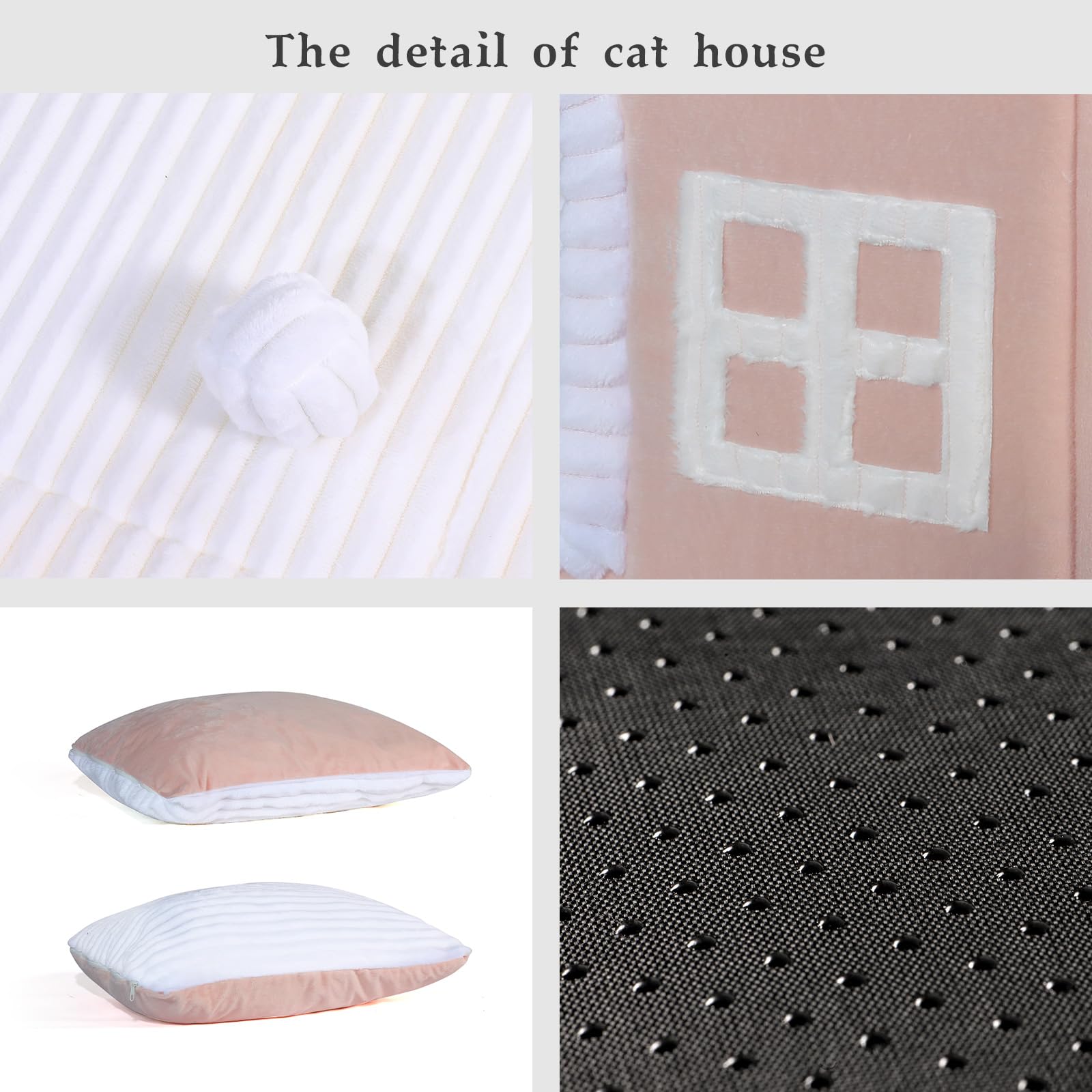 Jiupety casa per gatti gatti,camino casa del gatto per i gatti interni,casa dell'animale domestico per 1,4-6,8 kg gatto e cani,pieghevole con rimovibile antiscivolo Grande spazio Cartoni Animati