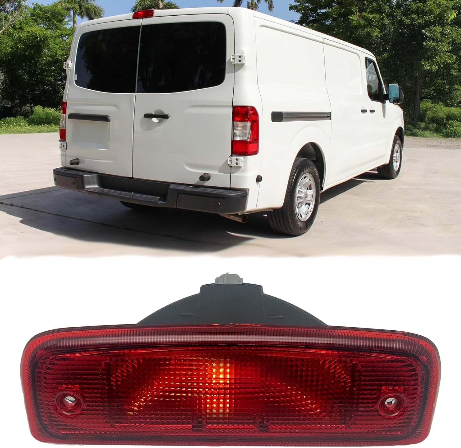 Third 3rd Brake Light High Mount Stop Light 3rd Lamp Compatible With 2012-2021 Nissan NV1500 NV2500 NV3500 Repalcement 26590-1PA0A 923-153