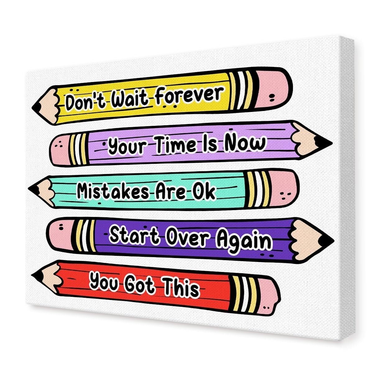 TAMDDBPJD You Got This Affirmation Canvas, Motivational Wall-Art for Preschool Classroom and Nursery(Unframed,12x18inch(30x45cm))