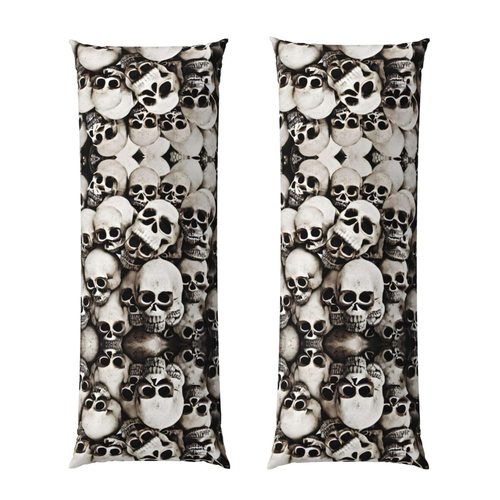 Housse de coussin tête de mort mexicaine en tissu doux et respirant pour grand oreiller lit