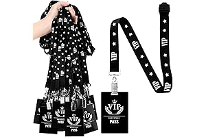 Customize Your Crowd Control; Cholemy 50 Sets Black Lanyard with VIP Pass