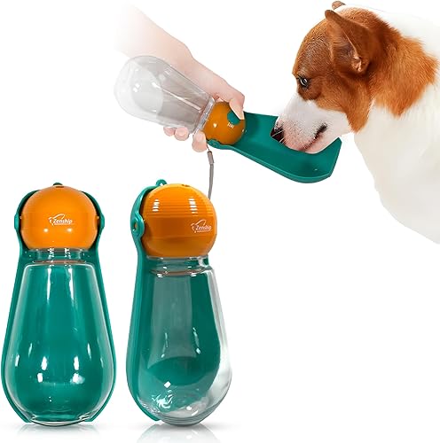 Dispensador de botellas de agua plegable para perros con cuenco portátil