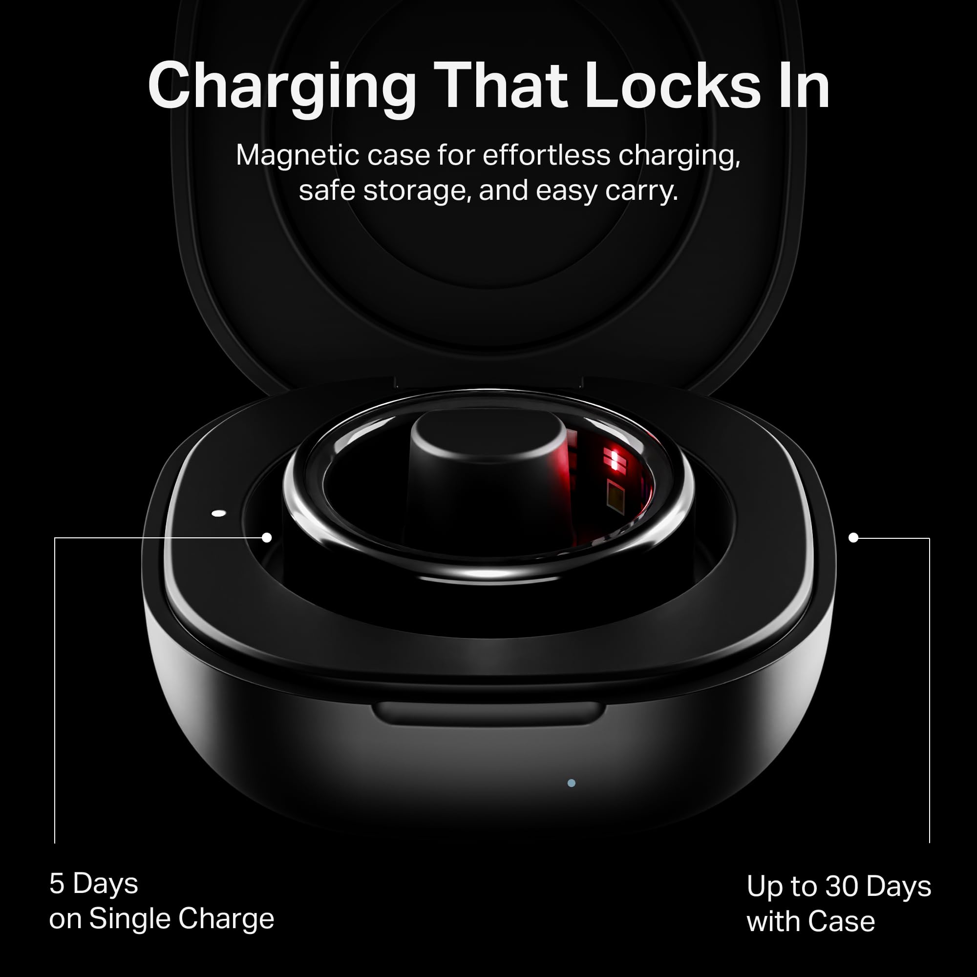 boAt SmartRing Active Plus, Auto HR, Sleep, SpO2, Stress & Skin Temperature Monitor, Stainless-Steel Build, 5 ATM, Weighs Only 5 gm, Portable Charging Case, smart Ring for Men (10, Midnight Black) — Amazon image 8