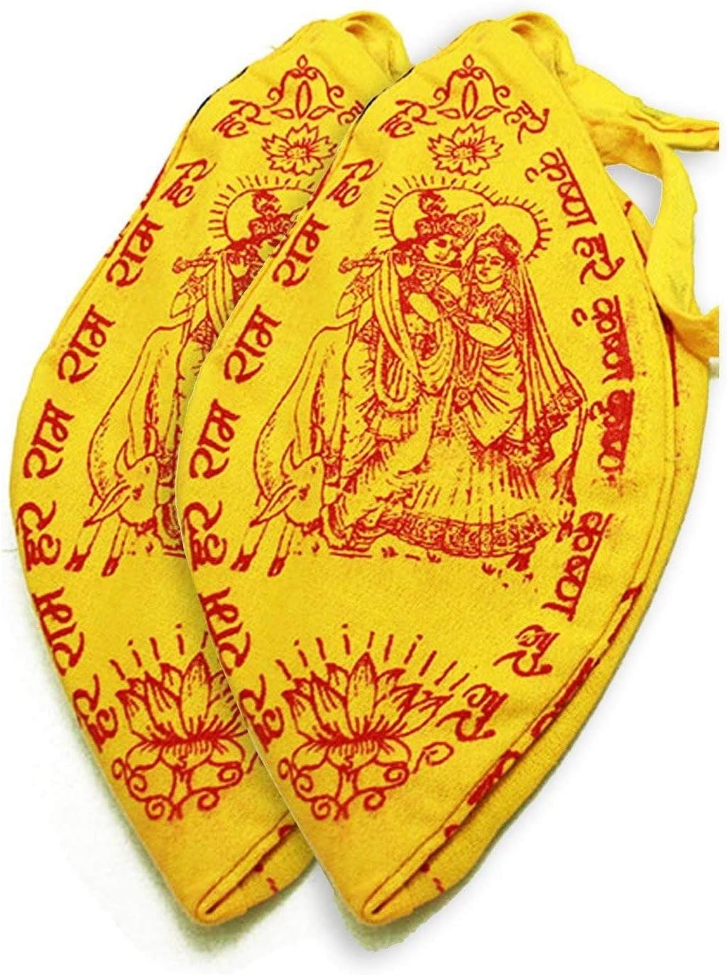 Maalgodam Set of 2 Radha Krishna Gaumukhi/Japa Bag, Gomukhi Bag, Good Quality Bead Bag, Poojan Samagri