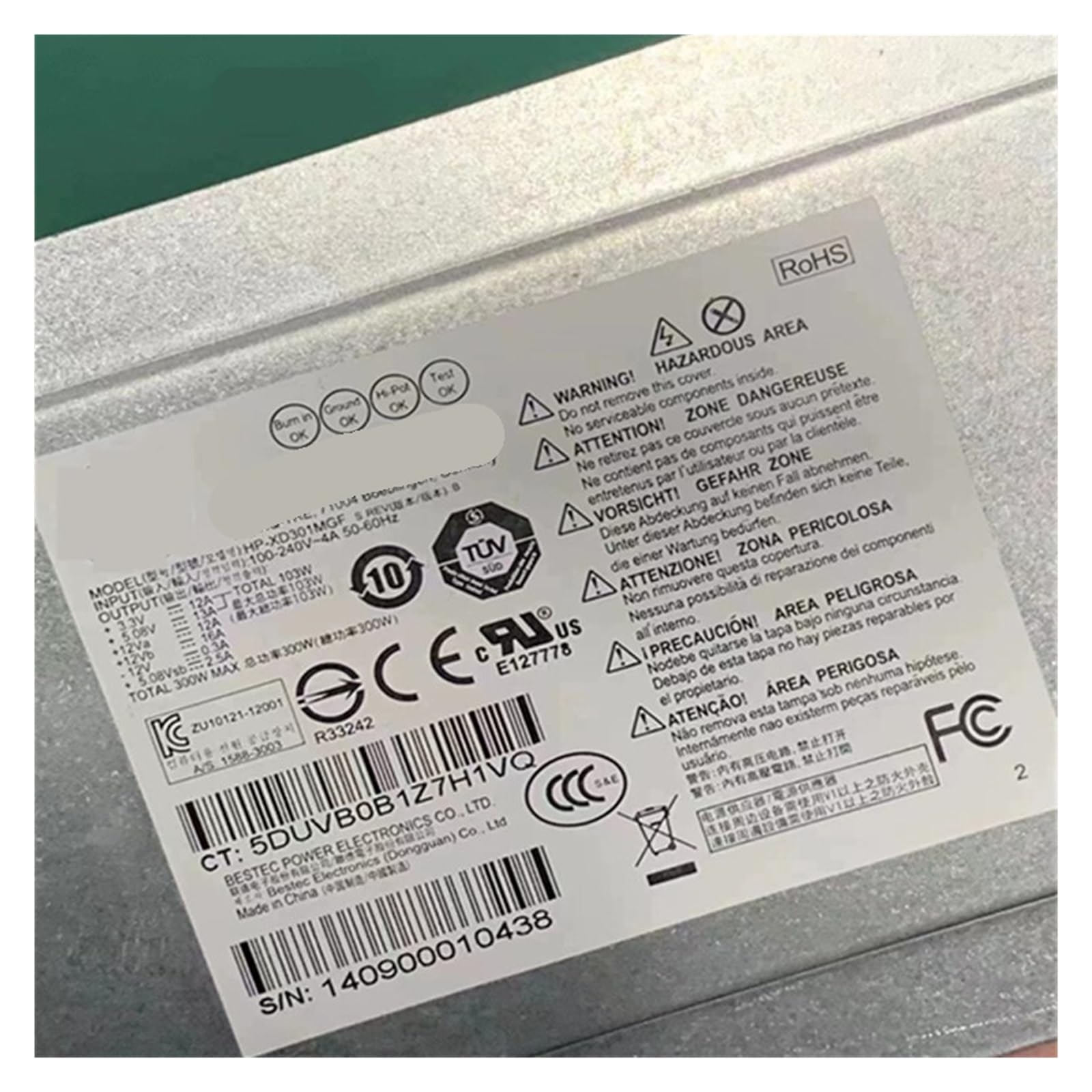 NACODLUL Power Supply For 300W HP-XD301MGF 731545-001 732598-001