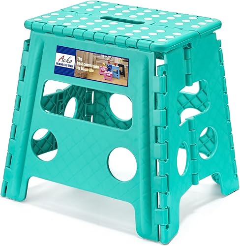 Miniatura 36 de ACKO Taburete de Escalón Plegable de 9 Pulgadas 300 lb de Capacidad, Taburetes de Escalón Plegables de Plástico para Niños y Adultos, Taburetes