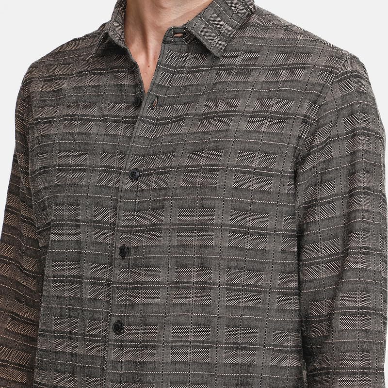 Image of CAHOOT Men's Tartan Plaid Shirt for Casual Wear | Spread Collar | Long Sleeve | Button Closure | Shirt Crafted with Comfort Fit for Everyday Wear