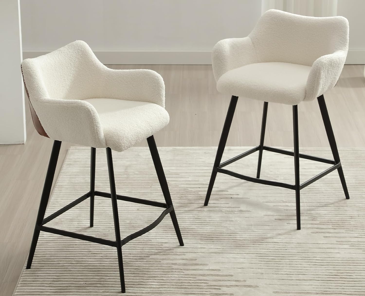 Kmax Faux Fur Counter Height Bar Stools Modern Bar Stools