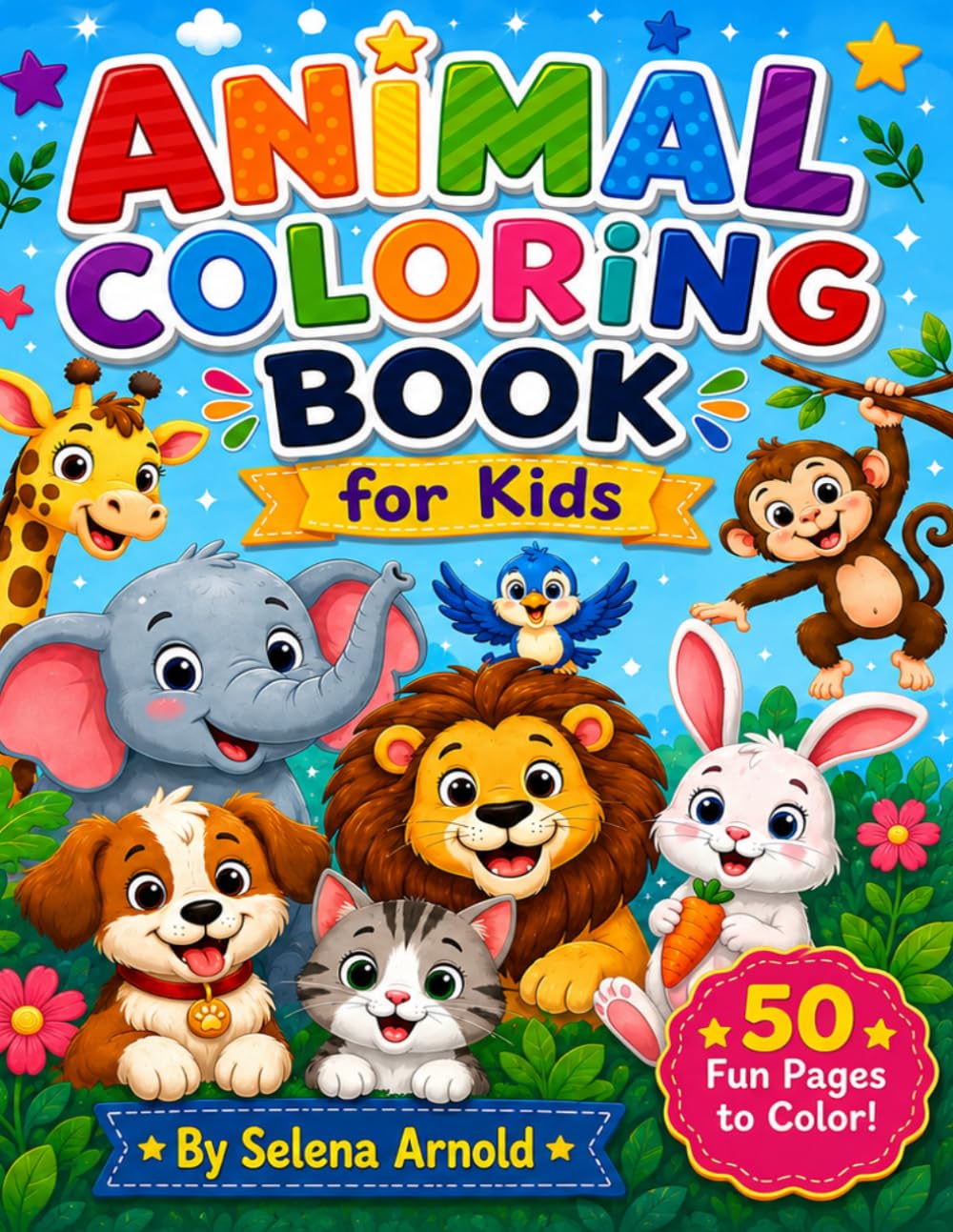 Animal Coloring Book for Kids: 50 Fun Pages to Color!
