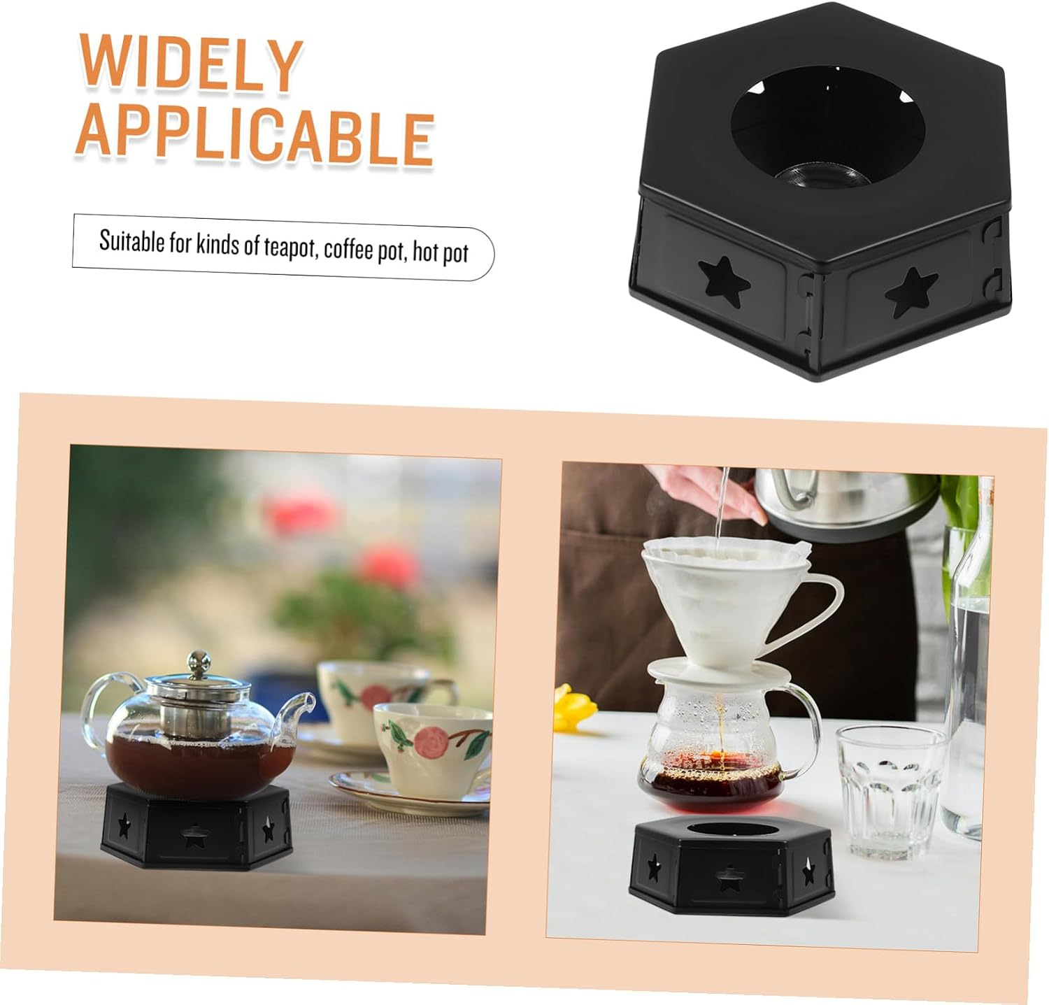 Stainless Steel Portable Hollow Teapot Warmer Heater Base Removable Design for Household Coffee and Tea Accessories