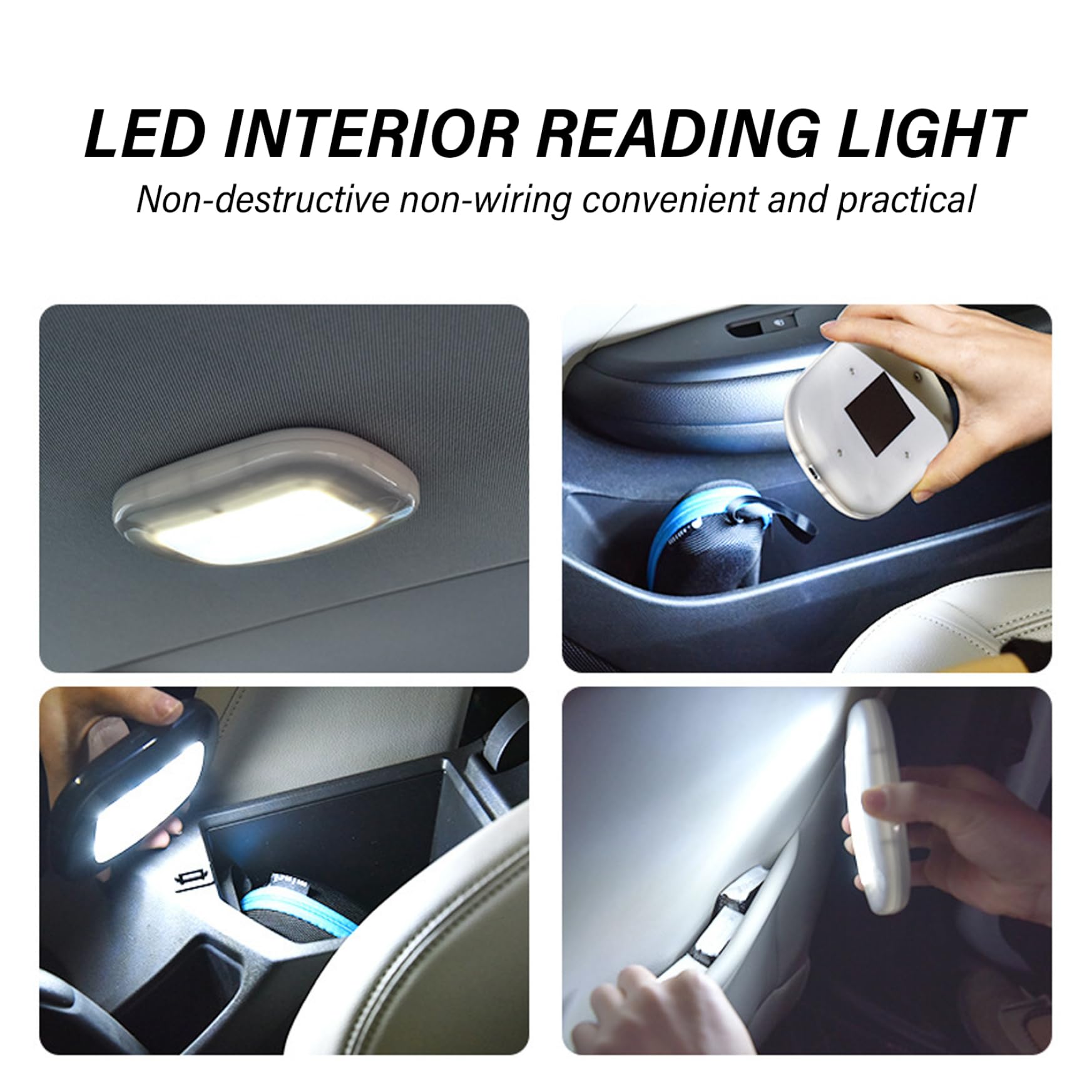Car Ceiling Lights, 10 Leds Car Roof USB Rechargeable Ceiling Light Universal Accessories for Truck Trailer Rechargeable Light Lights Interior Roof
