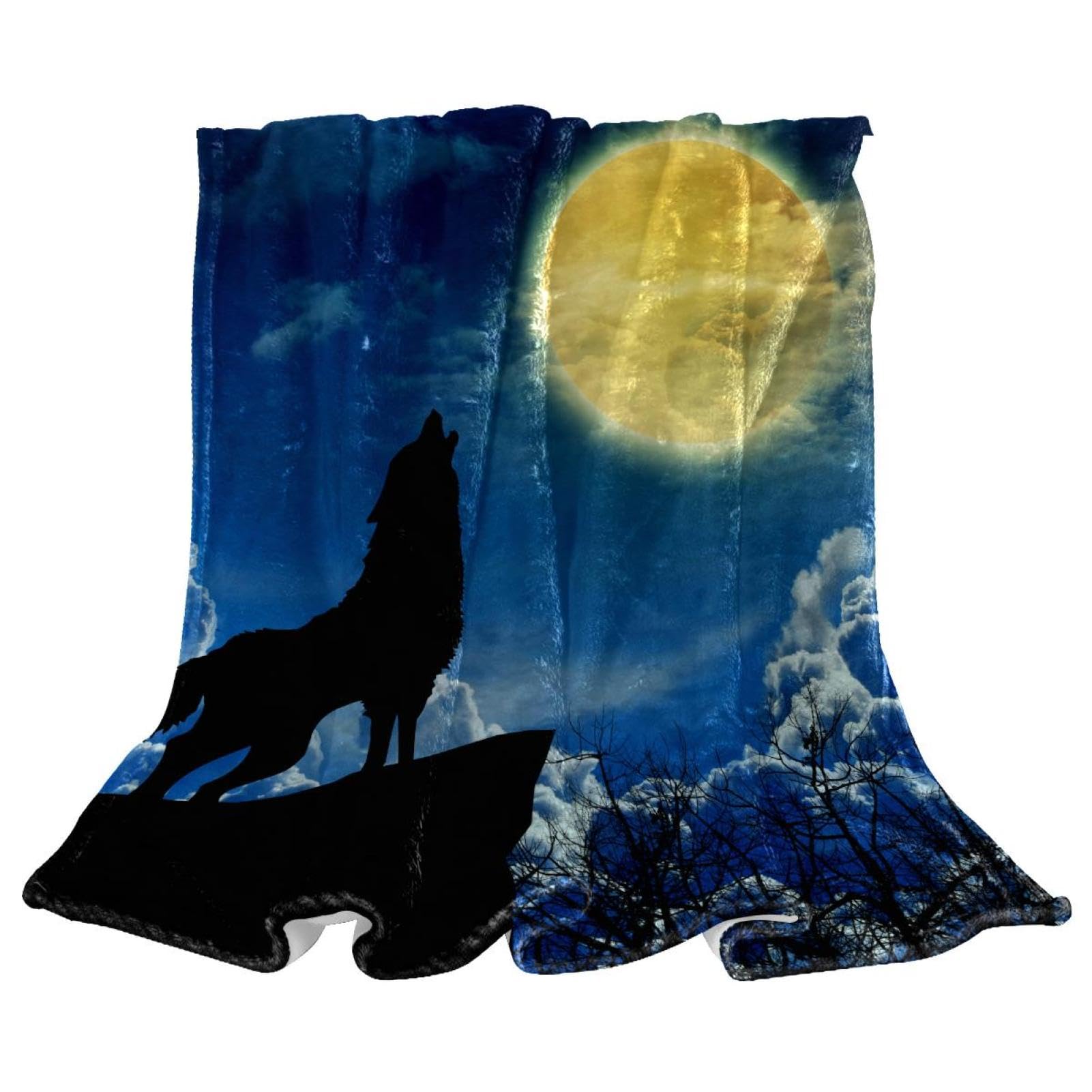 Couverture polaire loup plaid chaud et doux pour vos soirées sur le canapé