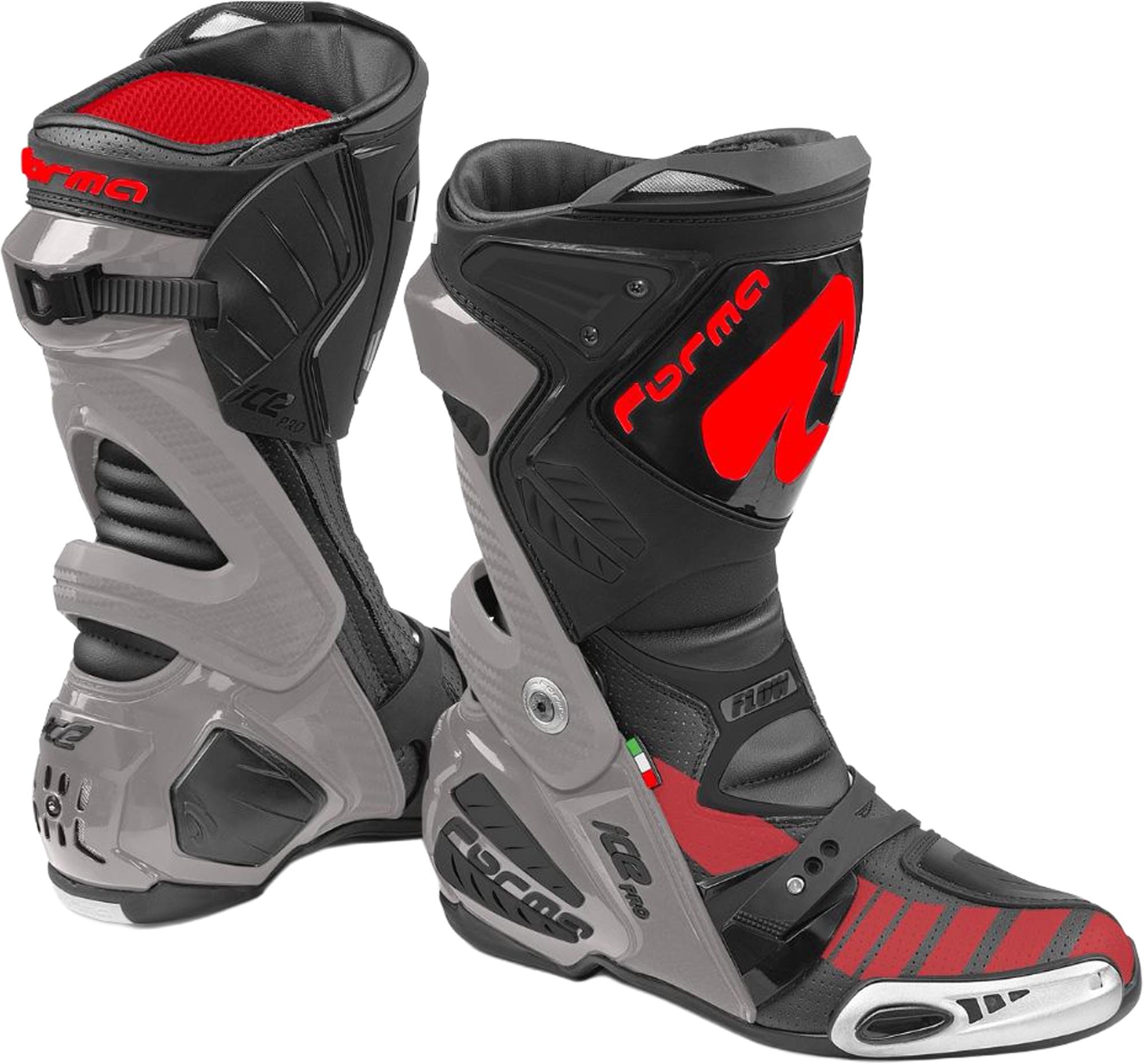 Forma Ice Pro Flow Motocyklowe buty, szary/czarny/czerwony, 46