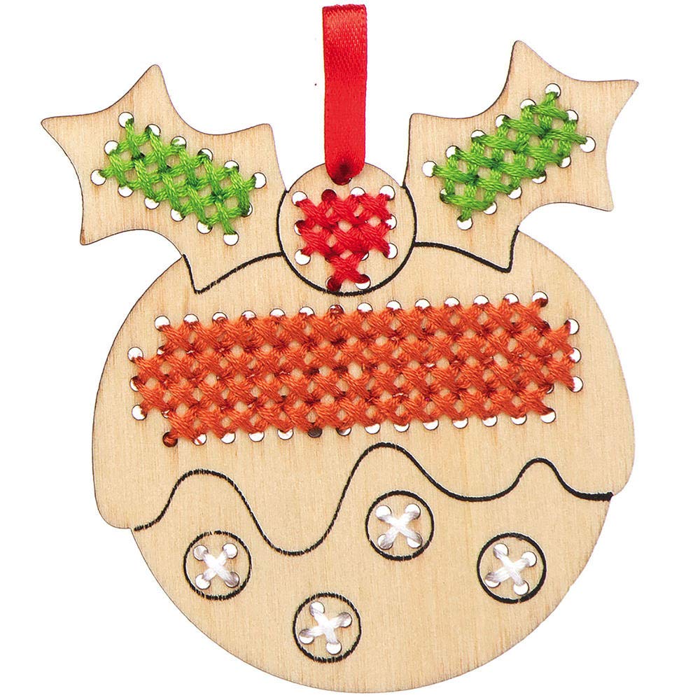 Kit Point De Croix Enfant – 5 Sapins De Noël En Bois à Broder – Activité Créative Et Décorations Festives
