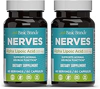 Vista 1 de Basic Brands Ácido alfa lipoico 200 mg – Potente suplemento antioxidante ALA para una función nerviosa saludable y metabolismo – 60 cápsulas