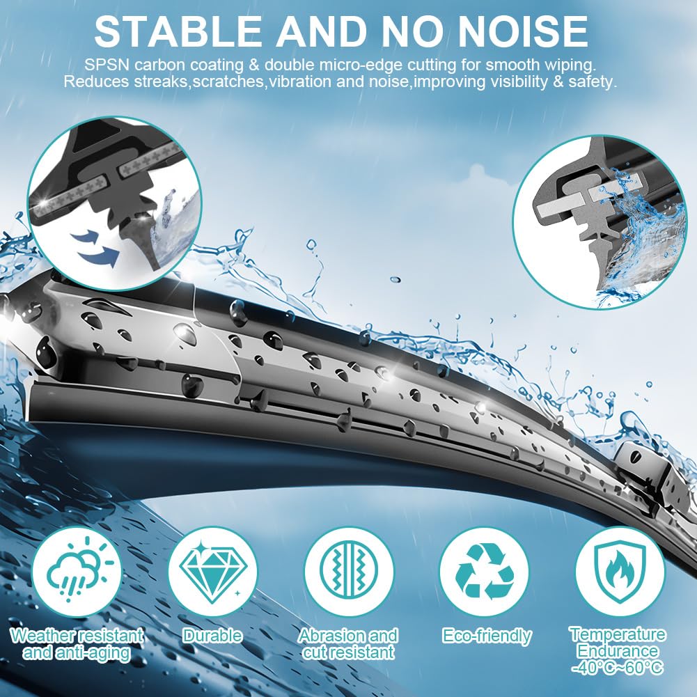 URAQT 6 Pezzi Gomma di Ricambio per Tergicristalli, 800mm Gomma universale per tergicristalli, Ricariche Per Spazzole Tergicristallo, Compatibile Con Tutti i Tergicristallis, Tagliabile
