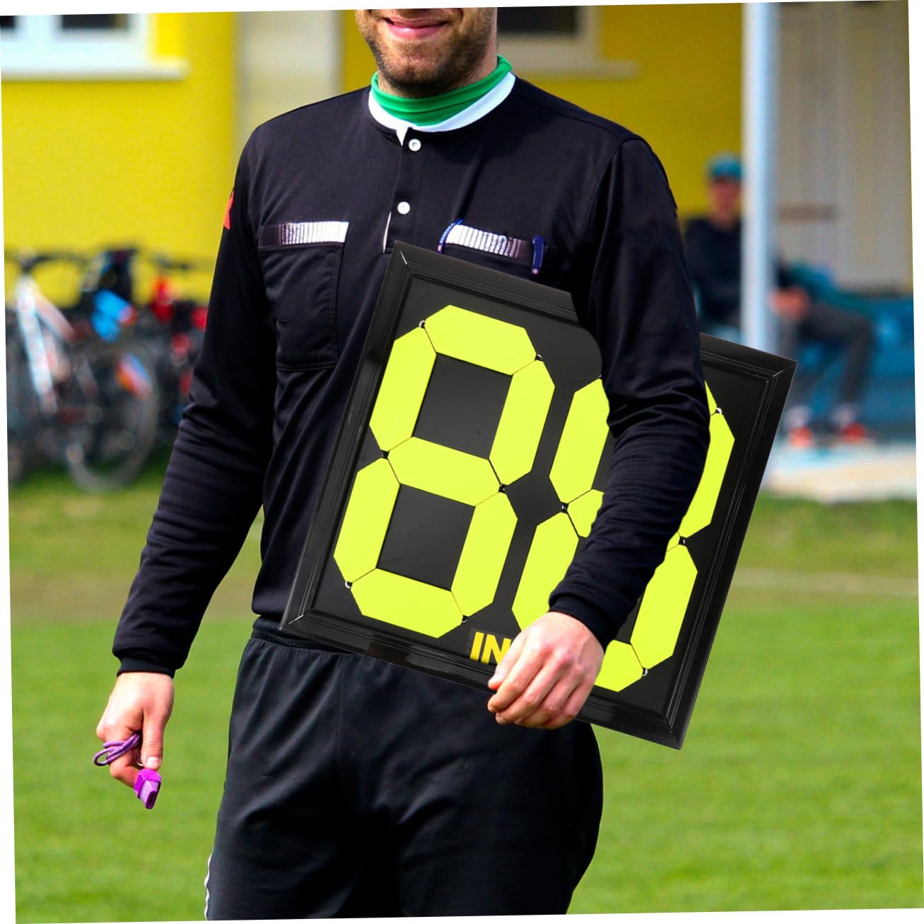Tablero de Sustituciones Manual para Árbitros de Fútbol Negro