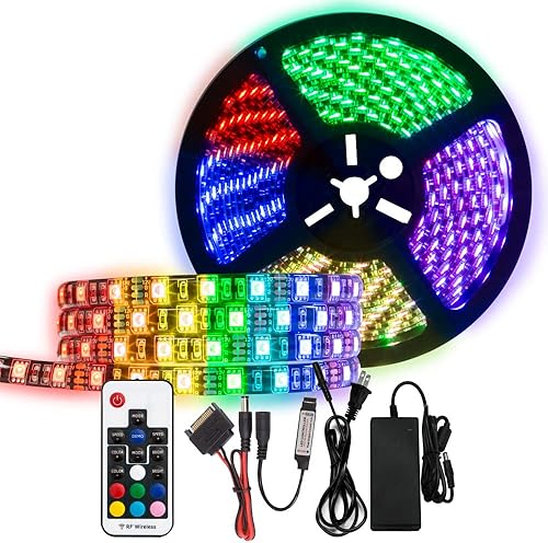 Kingwin Tira de luces LED RGB, kit de tira de luz LED para carcasa de computadora, PC, laptop, hogar, oficina e iluminación de fondo. Tira de luces