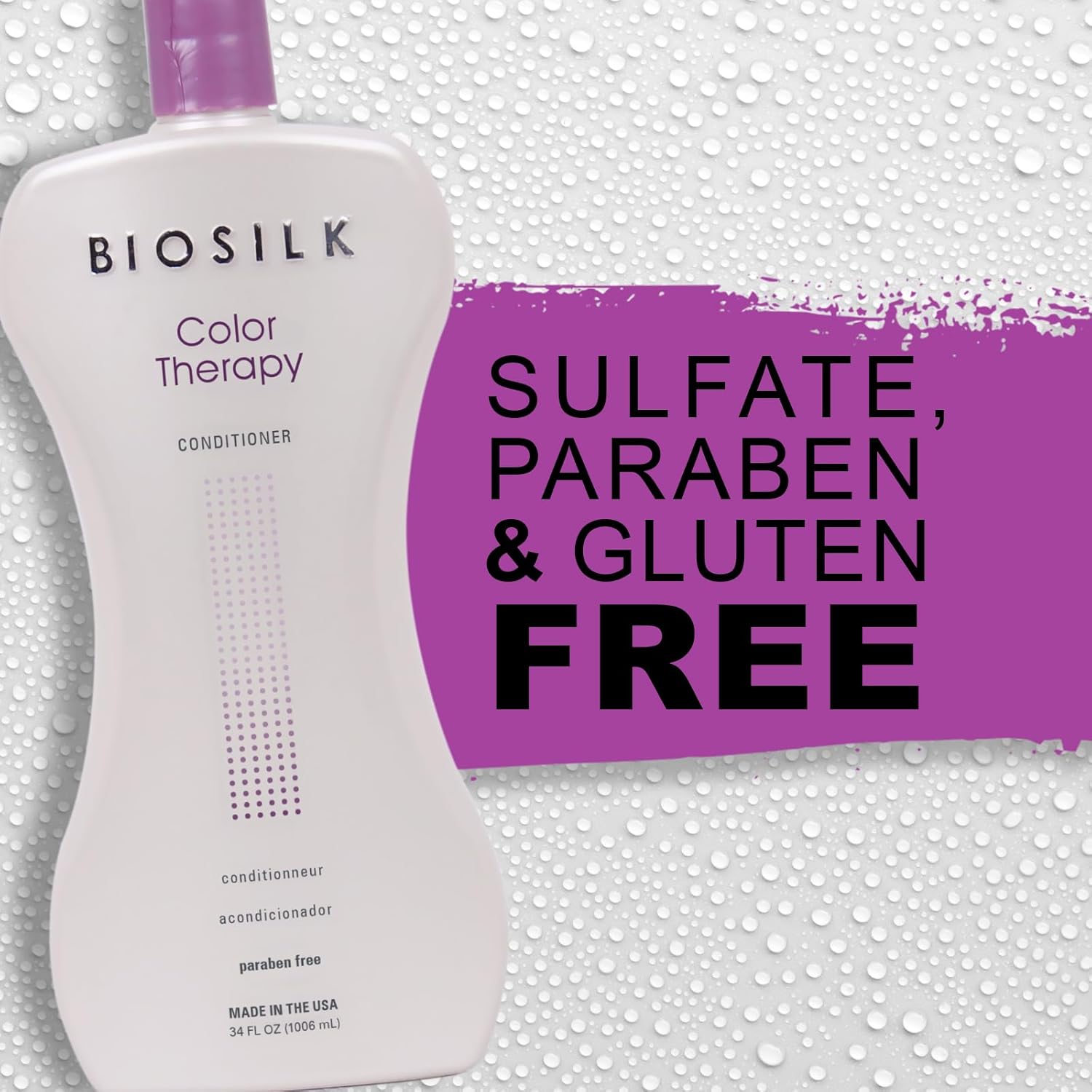 Biosilk Color Therapy Conditioner, Replenishes Moisture While Protecting Color, Enhances Vibrancy & Shine, Sulfate, Paraben, & Cruelty-Free, 34 Oz