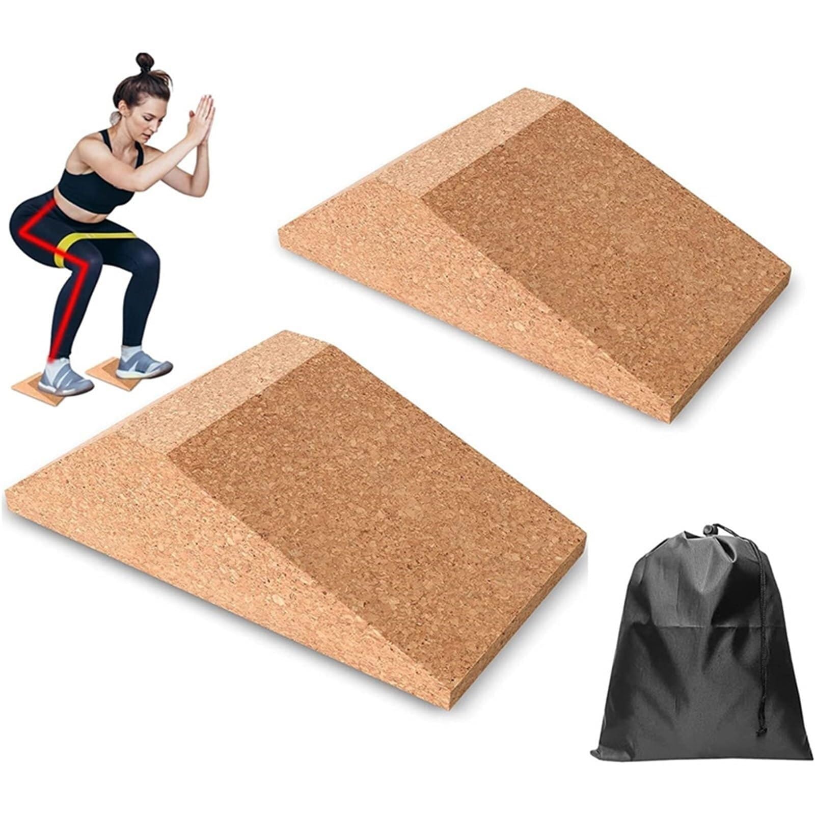 Blocchi Yoga Blocco A Cuneo Tozzo 1/2 Pezzi | Rampa Professionale Antiscivolo for Tavola Inclinata for Yoga Con Tallone E Polpaccio for Sollevamento Pesi