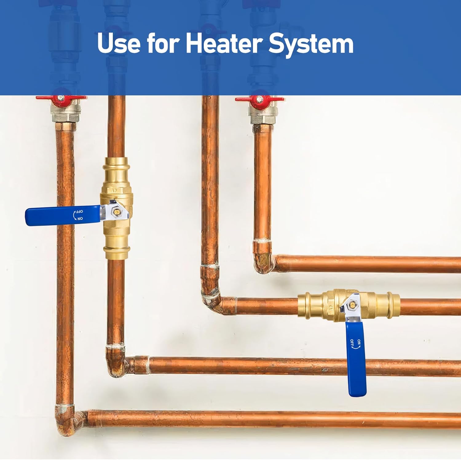 3/4 in Lead-Free Press Ball Valve,Press into 3/4"Copper Tubing Connection with EPDM O-ring