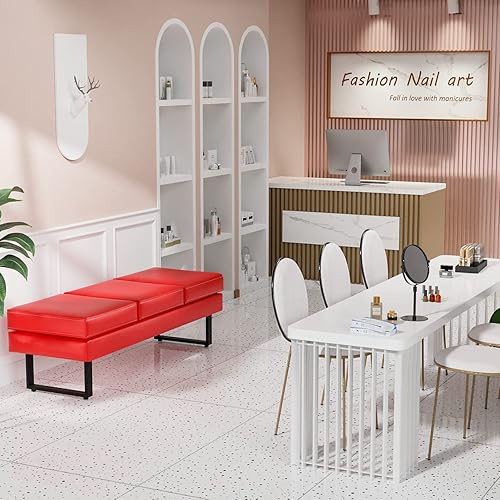 Miniatura 4 de OmySalon Banco de sala de espera, banco de recepción de salón de alta resistencia, asiento de silla de oficina, silla de vestíbulo de invitados de