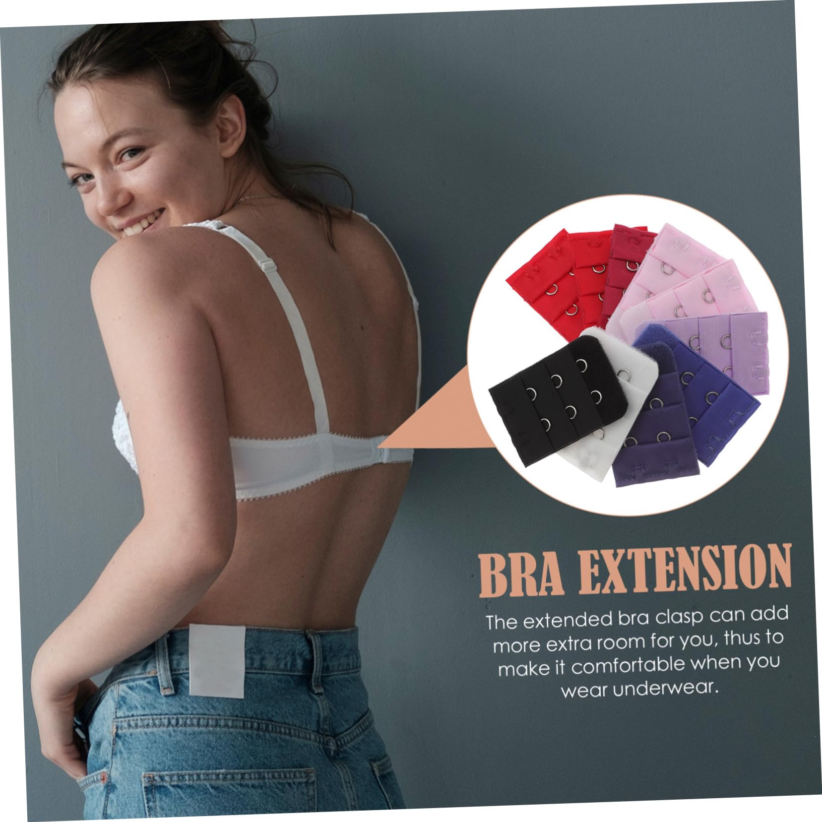BESTYASH Zestaw Biustonoszy Essential Bra Kit 10 Szt Przedłużki Damskie Wąskie 3 Rzędy 2 Guziki Ułatwiające Dopasowanie Biustonosza