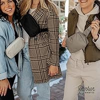 Vista 7 de Parker - Riñonera portátil para pañales para bebés, bolsa cruzada para mamás, "Bolsa de cinturón de abedul", Negro