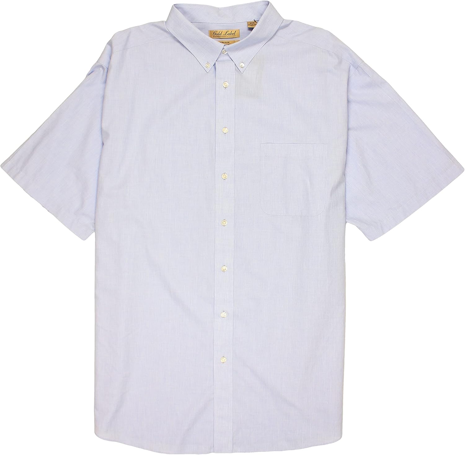 Gold Label Men's Wrinkle-Free Shirts Short Sleeve Button Down Casual Dress Shirt with Pocket, Regular Sizes