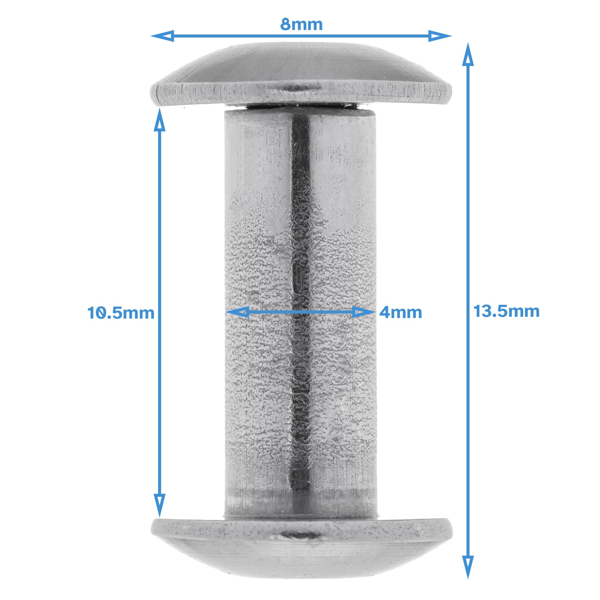 HALLMERS 2pcs 4mm x 10.5mm Stainless Steel Torx Bolt 8mm Head Fasteners For Knife Handle - EDC Custom Folding Knife Making Supplies Scales Screws Rivets Pins Shafts Securing Tubes Round Craft Studs