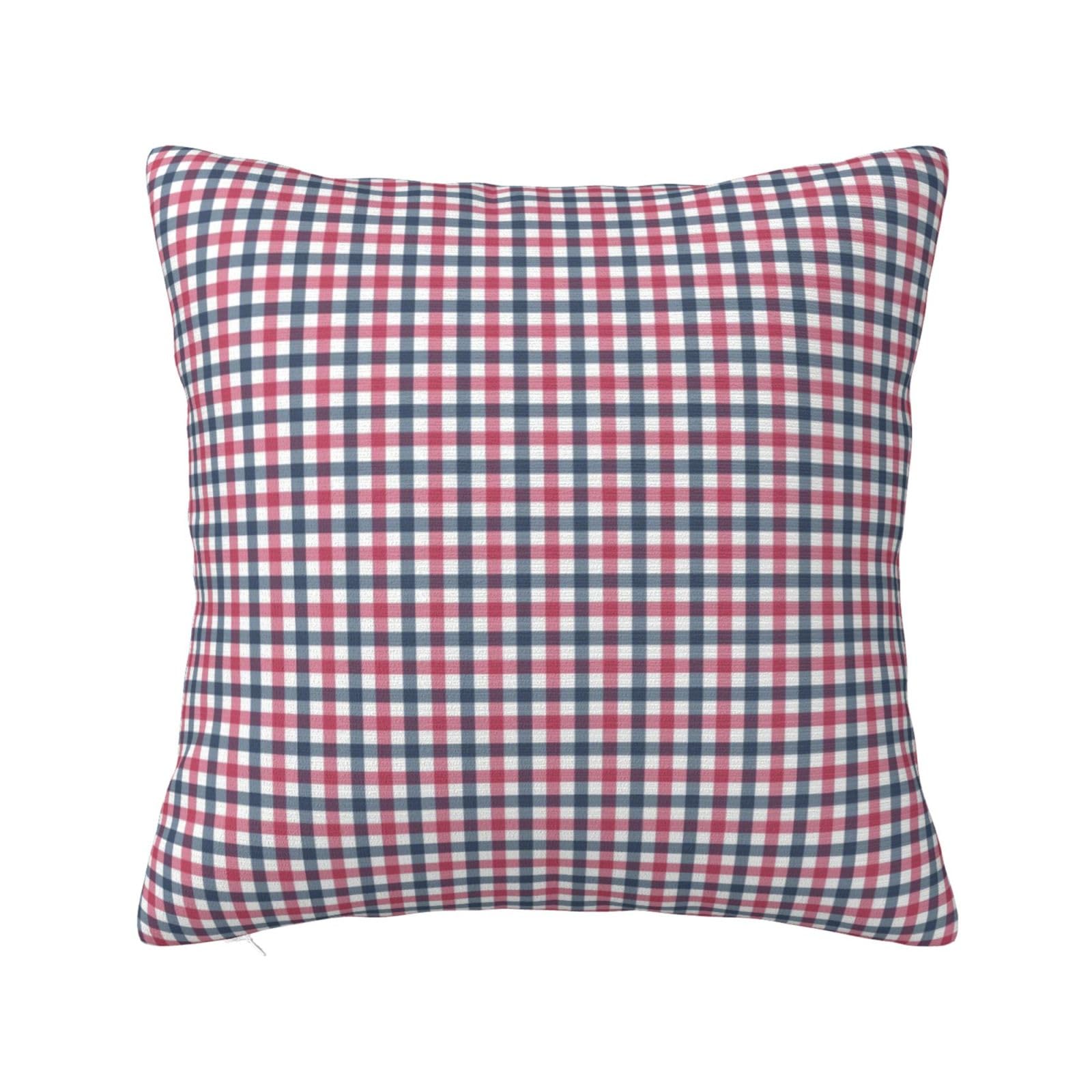 Red White Blue Plaid Pillowcase 24"x24"