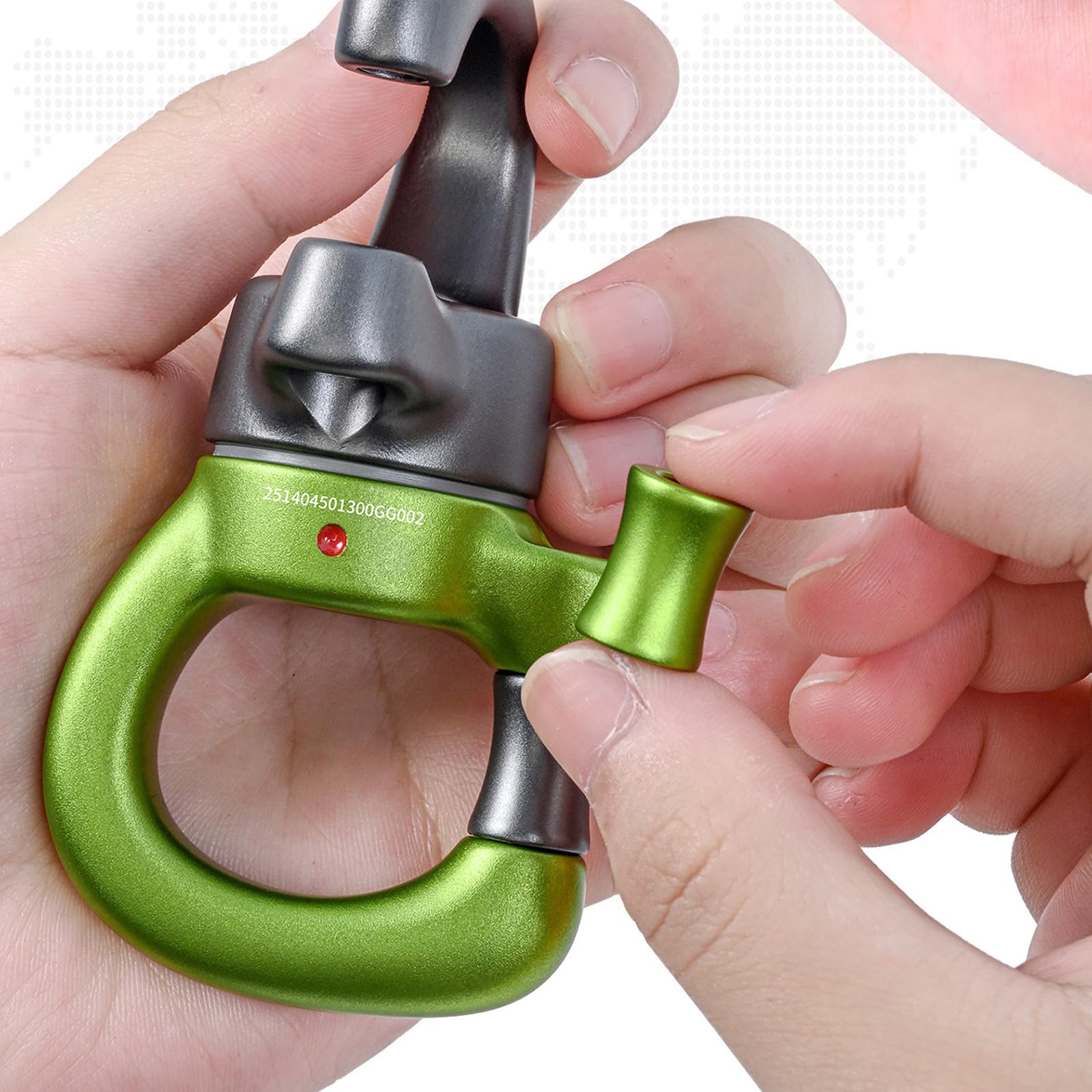 Mosquetón multiusos de acero inoxidable de aluminio con bloqueo automático para acampar al aire libre y escalada, conector de rueda fijo de instalación rápida