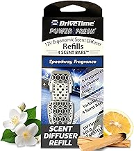 Drive Time Reusable 12V Plug-in Car Air Freshener Refill – Power Fresh, Auto Shut-Off, Plug-In Convenience, No Batteries Needed – Includes 4 Scent Bars for Up to 30 Days of Freshness – Speedway