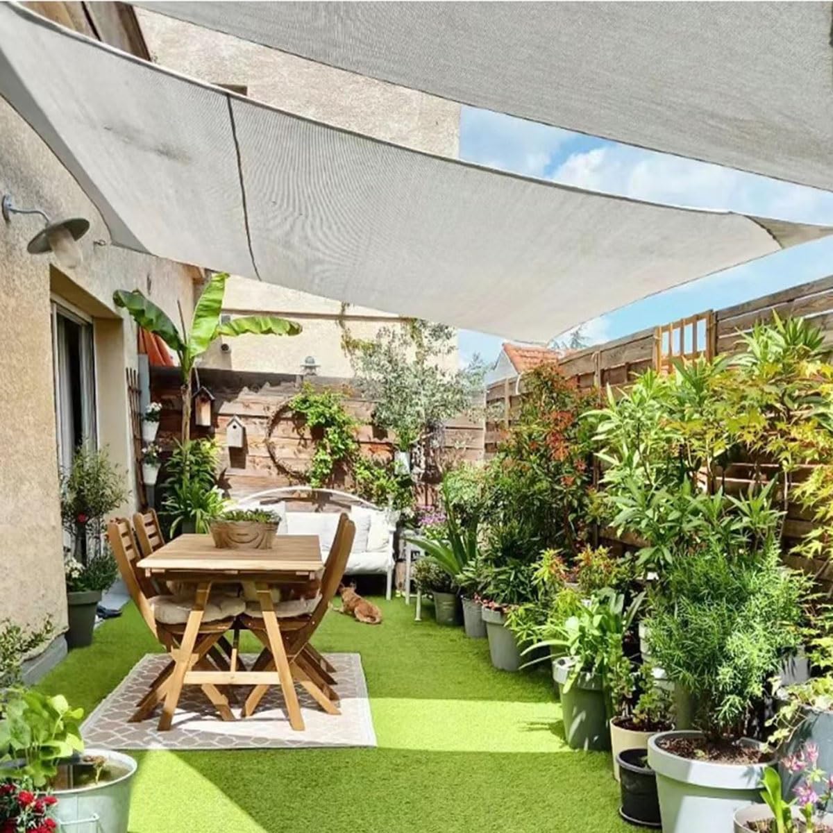 Aluminet Sun e Cloth 75% protección UV con ojales, lona de malla resistente al desgarro para jardín, invernadero, patio y perrera, red de protección solar de 6 x 14 m