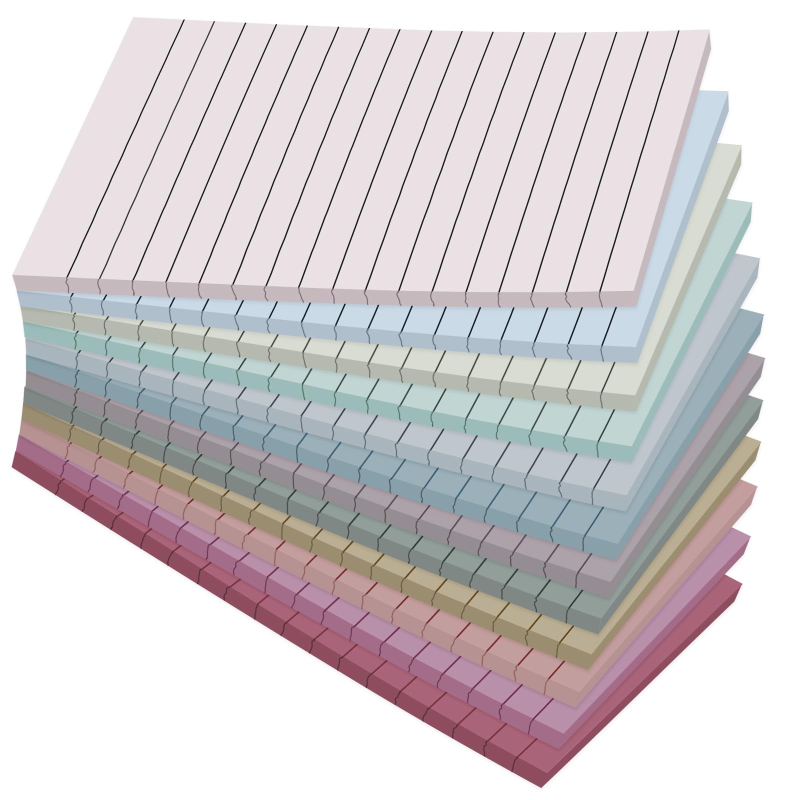 Photo 1 of 12 Pack Lined Sticky Notes in Retro Colors,Sticky Note Pads 4x6 in,Sticky Notes with Lines, Self-Stick Note Pads, Large Rectangular Post it Notes for Office, Home, School, Meeting,30 Sheets/Pad
